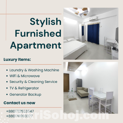 Elegant Fully Furnished 2-Room Apartment in Bashundhara R/A